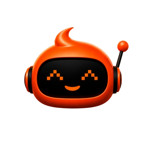Integra.ai mascot — a friendly orange AI robot